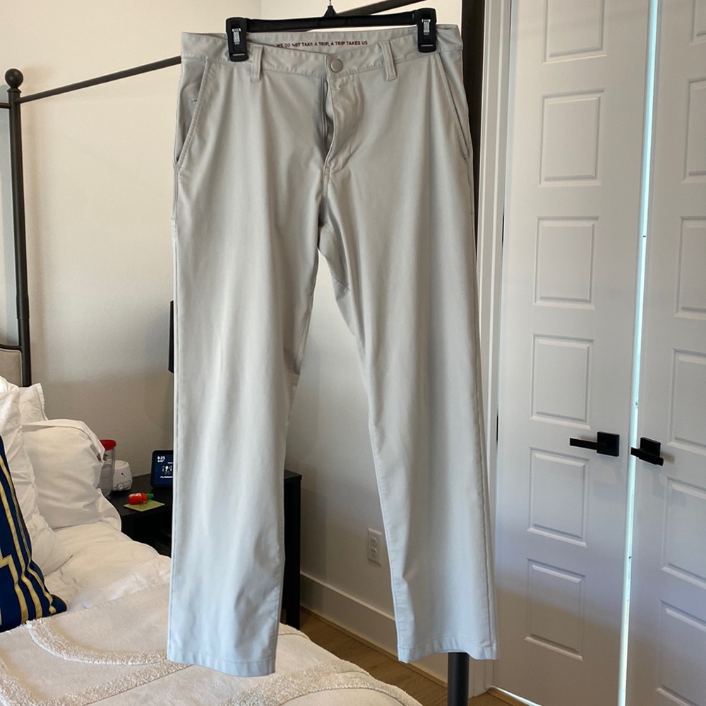 Rhone commuter pants. Stone color